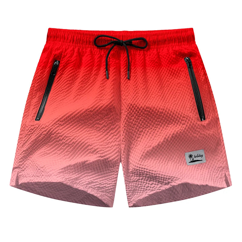 Men's Seersucker Swim Trunks with Mesh Liner