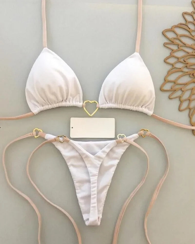 Sun-Kissed Halter Bikini Set – Brazilian High-Cut