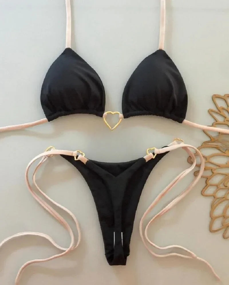 Sun-Kissed Halter Bikini Set – Brazilian High-Cut