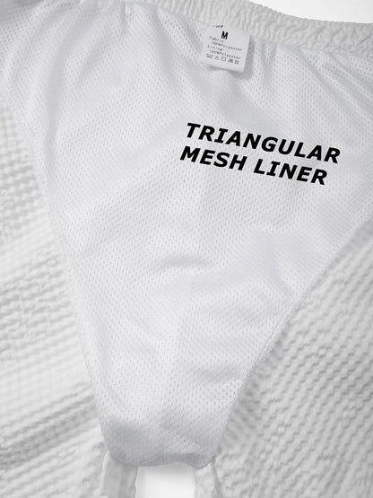 Men's Seersucker Swim Trunks with Mesh Liner
