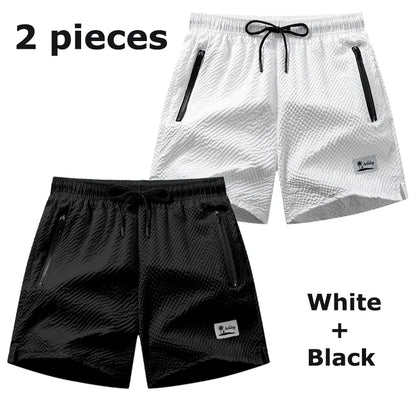 Men's Seersucker Swim Trunks with Mesh Liner