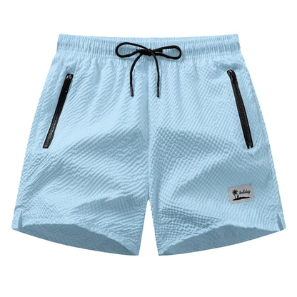 Men's Seersucker Swim Trunks with Mesh Liner