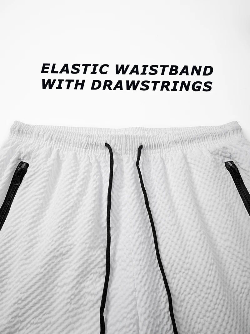 Men's Seersucker Swim Trunks with Mesh Liner