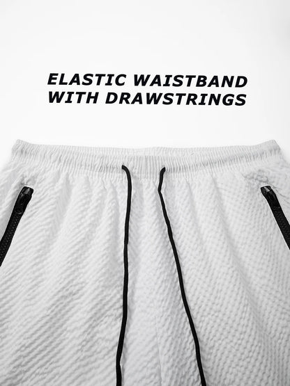 Men's Seersucker Swim Trunks with Mesh Liner