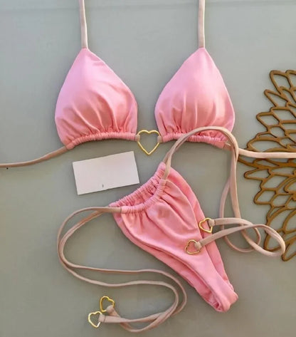 Sun-Kissed Halter Bikini Set – Brazilian High-Cut