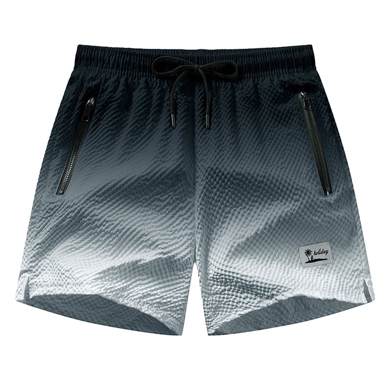 Men's Seersucker Swim Trunks with Mesh Liner
